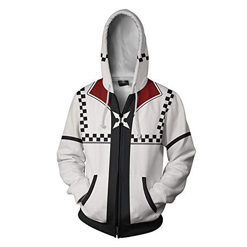 Unisex Kingdom Hearts Cosplay Hoodie, impresión 3D Sudadera con Capucha Chaqueta con Cremallera (Color : 1, Size : M)