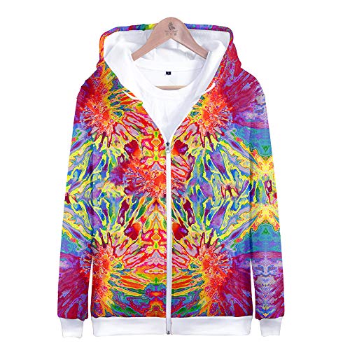 Unisex Sudadera con Capucha 3D Hoodies de la Capa de impresión con Capucha HD Tops Pullover Cremallera Cosplay Manga Larga con Gorra Tie Dye XXS-3XL