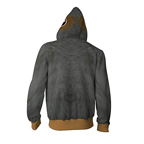 Unisex Sudadera con Capucha 3D Hoodies de la Capa de impresión con Capucha HD Tops Pullover Cremallera Cosplay Manga Larga con Gorra XS-3XL