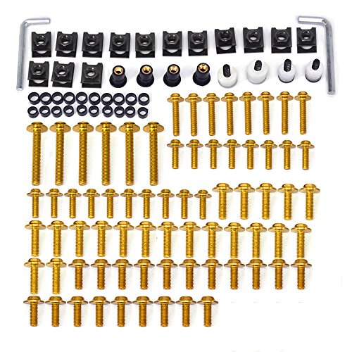 Universal Billet Kit completo de tornillos para carenado de motocicleta, kit de cierre, tornillos, tuerca para RM250 RMZ250 RMZ450 DRZ400 Dirt Bike CNC Aluminum Gold