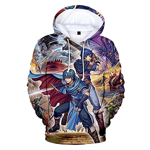 Unsiex Fire Emblem Hoodie 3D Print Sweatshirt Drawstring Pullover Cosplay Costume (Color : 1, Size : 3XL)