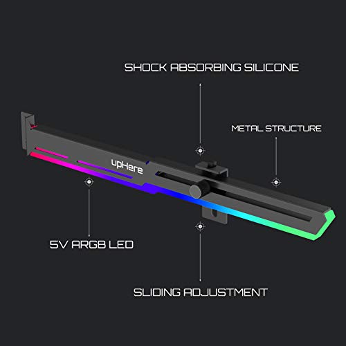 upHere GPU - Tarjeta gráfica de soporte LED ARGB para tarjetas gráficas de vídeo para soportes de esfera/funda para marco, tarjetas individuales o dobles, G276ARGB