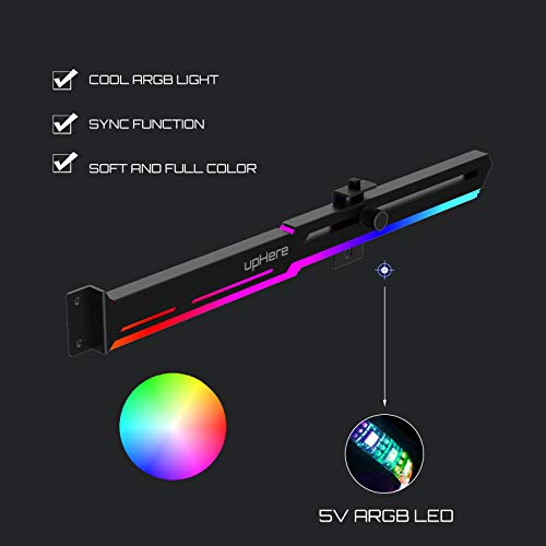 upHere GPU - Tarjeta gráfica de soporte LED ARGB para tarjetas gráficas de vídeo para soportes de esfera/funda para marco, tarjetas individuales o dobles, G276ARGB