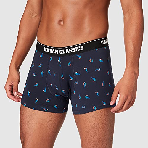 Urban Classics Calzoncillos Tipo, 3 Unidades Bxer, Bird AOP+ Boxer Orange + Cha, XXXL (Pack de 3) para Hombre