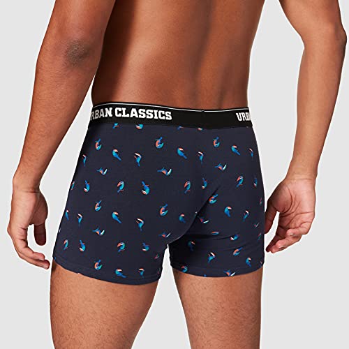 Urban Classics Calzoncillos Tipo, 3 Unidades Bxer, Bird AOP+ Boxer Orange + Cha, XXXL (Pack de 3) para Hombre