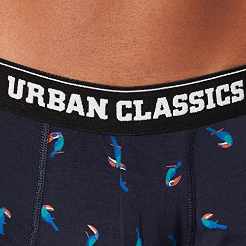 Urban Classics Calzoncillos Tipo, 3 Unidades Bxer, Bird AOP+ Boxer Orange + Cha, XXXL (Pack de 3) para Hombre