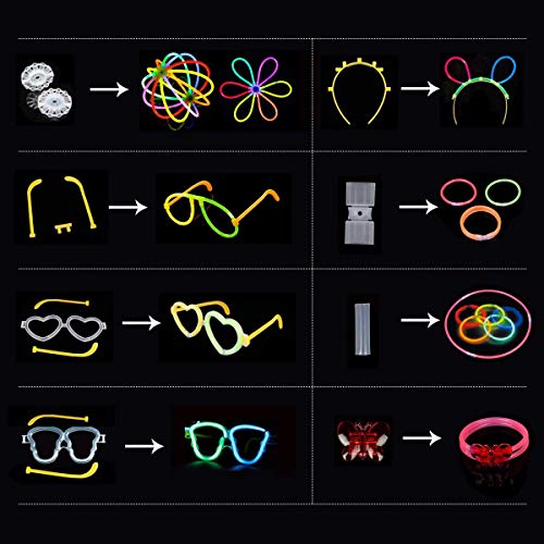 URKDDW Barras Luminosas, 232 Piezas Bastones Luminosos, Paquete de Fiesta de Bastones Luminosos de Neón, para Bodas, Fiestas, Cumpleaños, Festival (100 a Granel)
