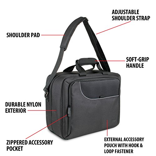 USA Gear Organizador de viaje electrónico, Tech Bag Case Custom Accesorios, correa ajustable para el hombro e interior acolchado – Funciona con tabletas, proyectores de viaje y más