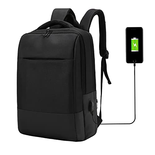 Utapossin Mochila Portátil, Mochila Antirrobo Impermeable, 15.6 Pulgadas Mochila Portatil, Mochila Impermeable, Impermeable Mochila Portatil, con Puerto de Carga USB (15,6", Negro)