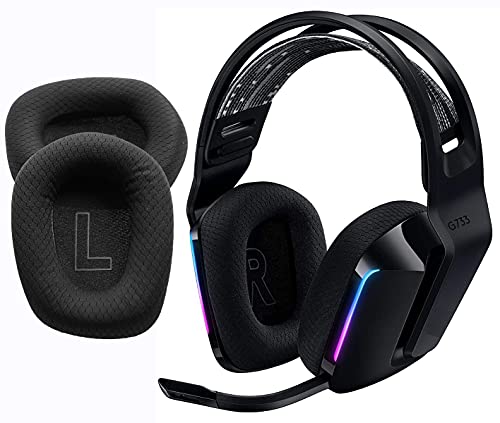 V-MOTA Almohadillas compatibles con Logitech G733 Lightspeed KDA Stereo PC Xbox PS4 Gaming Headphones,Cojines de repuesto piezas de reparación (negro)