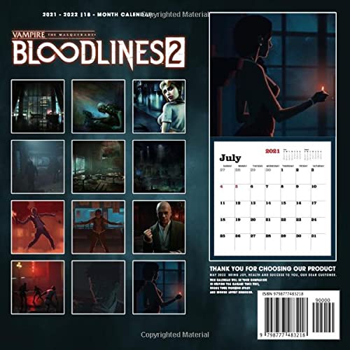 Vampire The Masquerade Bloodlines 2: OFFICIAL 2022 Calendar - Video Game calendar 2022 - Vampire -18 monthly 2022-2023 Calendar - Planner Gifts for ... games Kalendar Calendario Calendrier)