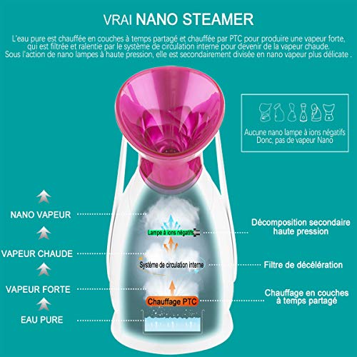 Vapor para el rostro Facial Steamer Face Steam Nano iónico vapor para el rostro fuerte bruma caliente casa spa herramienta hidratante para