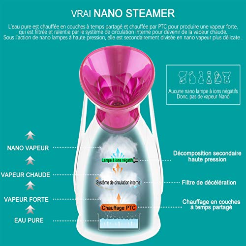 Vapor para el rostro Facial Steamer Face Steam Nano iónico vapor para el rostro fuerte bruma caliente casa spa herramienta hidratante para