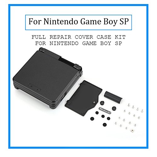 Vbestlife Cubierta de la Caja Protectora de ABS para Nintendo Game Boy Advance GBA SP Kit de Piezas de Reparación de la Cubierta de la Caja Protectora de ABS. (Negro)