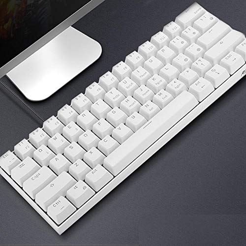 Vbestlife Teclado mecánico con Bluetooth/con Cable, RK61 Teclado mecánico con retroiluminación de Modo Dual Bluetooth con Cable/inalámbrico para Tableta/teléfono/computadoras de Escritorio/portátiles
