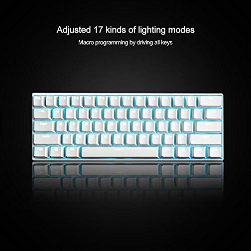 Vbestlife Teclado mecánico con Bluetooth/con Cable, RK61 Teclado mecánico con retroiluminación de Modo Dual Bluetooth con Cable/inalámbrico para Tableta/teléfono/computadoras de Escritorio/portátiles