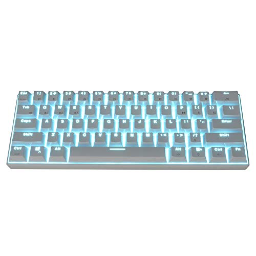 Vbestlife Teclado mecánico con Bluetooth/con Cable, RK61 Teclado mecánico con retroiluminación de Modo Dual Bluetooth con Cable/inalámbrico para Tableta/teléfono/computadoras de Escritorio/portátiles