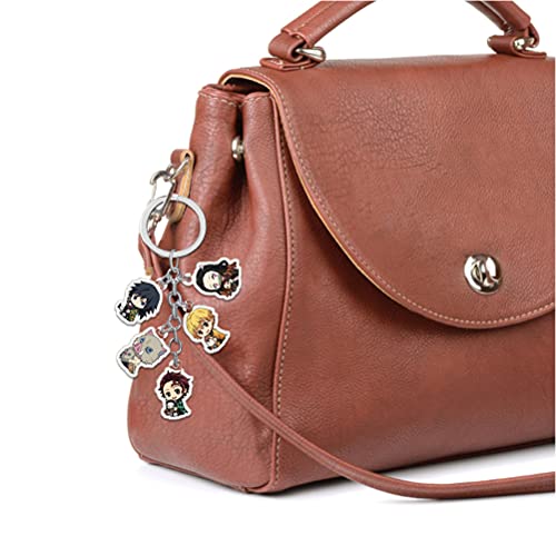 Vcedas Llavero Demon Slayer Kimetsu No Yaiba Llavero Cazadora de Demonio Llavero Colgante Anime Lindo Acrílico Llaveros de Personajes de Dibujos Animados Adorno Colgante