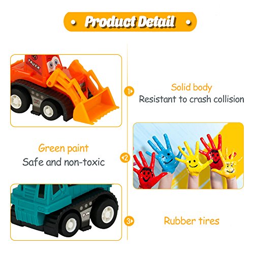 Vehículos de Construcción Mini Coches Juguetes Niños Set de Camiones Niña 3 4 5 Años (9 Pedazos)