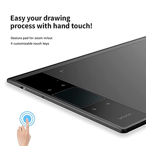 VEIKK A30 10 x 6 Pulgadas Digital Graphics Drawing Tablet Pen Tablet con 8192 Niveles Pasivo Pen y Smart Gesture Touch & 4 Touch Keys