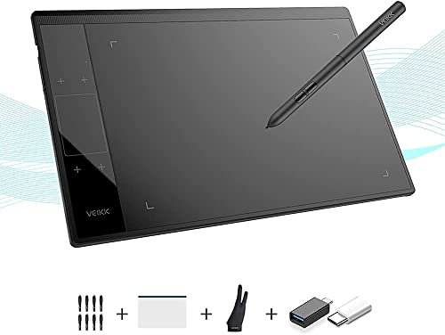 VEIKK A30 10 x 6 Pulgadas Digital Graphics Drawing Tablet Pen Tablet con 8192 Niveles Pasivo Pen y Smart Gesture Touch & 4 Touch Keys