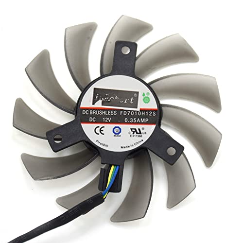 Ventilador de gráficosVentiladores de Tarjetas gráficas, FD7010H12S Ventilador Enfriador de 75 mm Fit for ASUS MSI Radeon Sapphire 6930 7850 GTX 550750770 Ti HD 7870(Color:A 1Pcs)