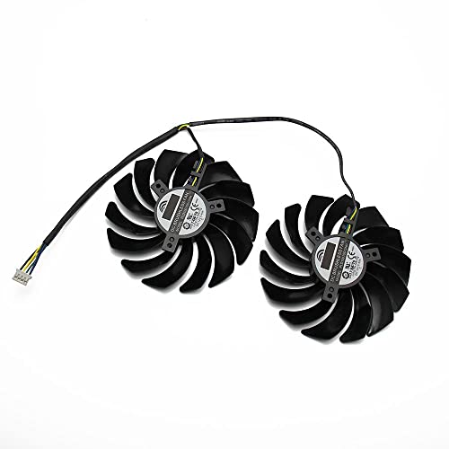 Ventiladores de Tarjeta gráfica 2 unids/Lote 95MM PLD10010S12HH Reemplazo de Ventilador Enfriador de 4 Pines Fit for MSI GTX 1060 1070 1080 TI RX 470 de 570 RX580 Gaming X(Color:Black)