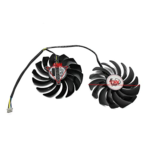 Ventiladores de Tarjetas gráficas, 2 unids/Lote 95MM PLD10010S12HH Reemplazo de Ventilador Enfriador de 4 Pines Fit for MSI GTX 1060 1070 1080 TI RX 470 570 RX580 Gaming X(Color:1)