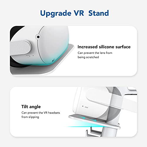 [Versión Mejorada] KIWI design Soporte VR Accesorios para Oculus Quest 2 / Quest 1 / Rift S / Valve Index / HP Reverb G2 Auriculares y Controladores Táctiles (Blanco)