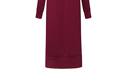 Vestido otoño Invierno con Capucha Mujeres Manga Larga Fiesta Largo vestigio