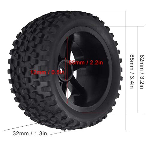 VGEBY1 4pcs RC Racing Tyre, 1/10 RC Tire Wheel Tire Rubber Tire para ZD Racing Buggy Car(Negro)