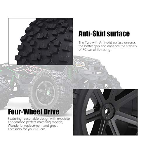 VGEBY1 4pcs RC Racing Tyre, 1/10 RC Tire Wheel Tire Rubber Tire para ZD Racing Buggy Car(Negro)