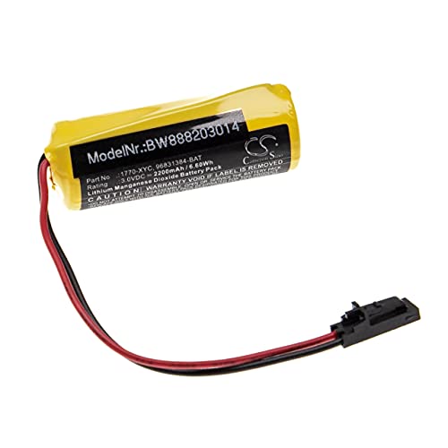 vhbw Batería no recargable compatible con Allen Bradley 1771-DMC1, 1771-DMC4, 1785-L11B Controlador Lógico Programable, PLC (2200 mAh, 3 V, Li-MnO2)