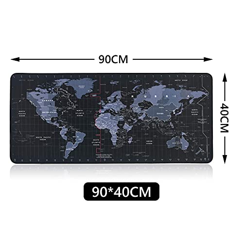 Vicloon Alfombrilla Raton Gaming Grandes World Map Mouse Pad XXL 900x400x3 mm,Impermeable con Base de Goma Antideslizante,Special-Textured Superficie para Gamers Ordenador, PC y Laptop