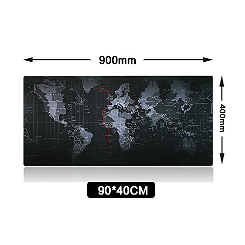 Vicloon Alfombrilla Raton Gaming Grandes World Map Mouse Pad XXL 900x400x3 mm,Impermeable con Base de Goma Antideslizante,Special-textured Superficie para Gamers Ordenador, PC y Laptop