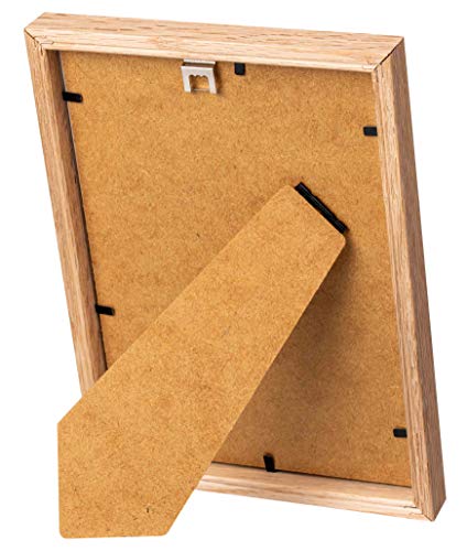 Victoria Collection Solid Oak Photo Frame - Classic Wooden Picture Frame for 6x8,5 (15x21 cm) Photos | Free Standing Photoframe Suitable for Desk & Wall | Portrait & Landscape