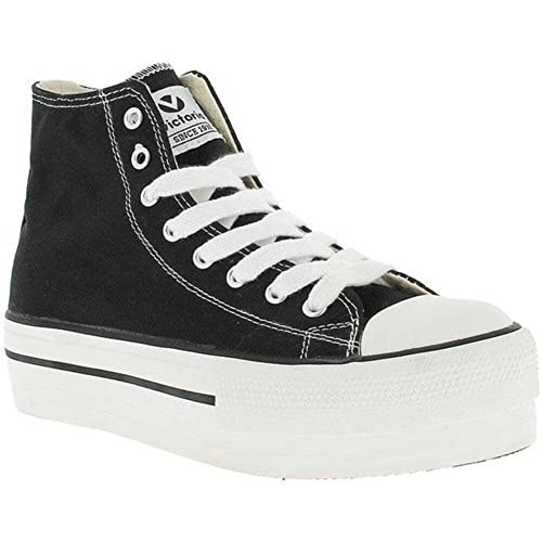 victoria Plano VICTORIA Tribu Doble Botin Lona 1061101-WOMEN para Mujer Negro 38