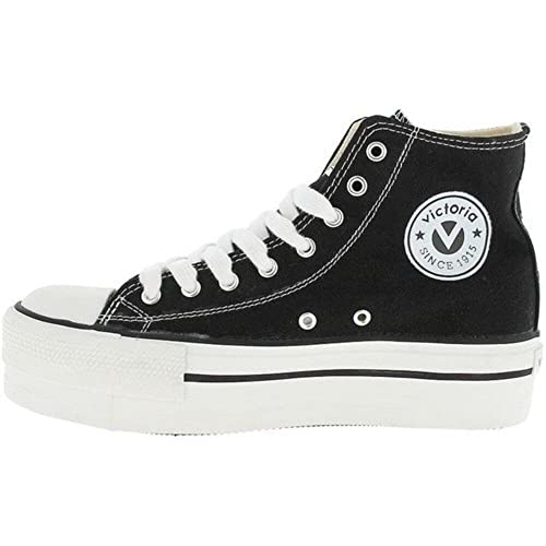 victoria Plano VICTORIA Tribu Doble Botin Lona 1061101-WOMEN para Mujer Negro 38