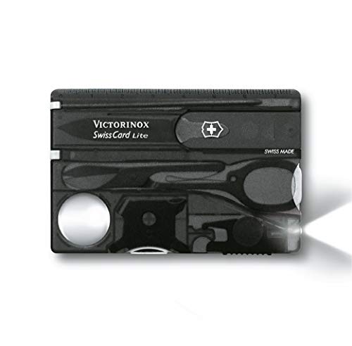 Victorinox Swisscard Lite, color Negro Transparente, Led Blanco