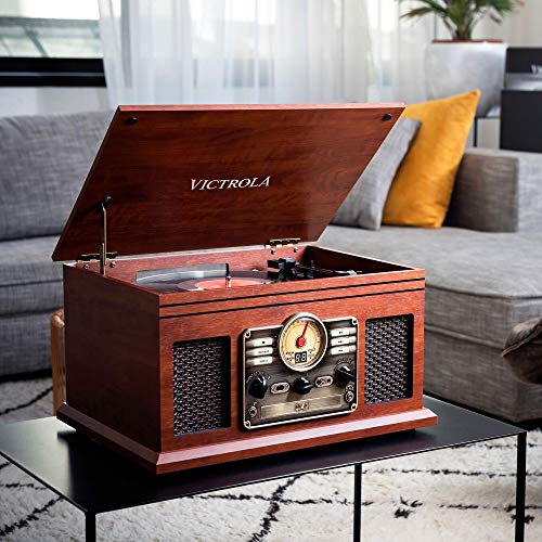 Victrola Classic 6-in-1, Tocadiscos Bluetooth, Caoba