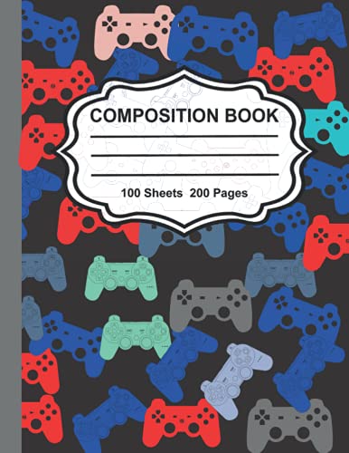 Video Game Composition Notebook: Wide Rule, 200 Pages |Office, Home, School ,Journaling use and More+++ | Perfect gift for girls, teens and adults..