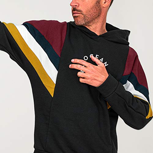 VIENTO Patch Best Ocean Rider Sudadera para Hombre (Negro, s)