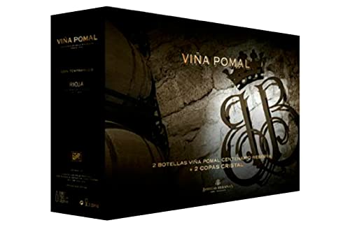 Viña Pomal Reserva Centenario - Vino tinto DO Rioja, 100% Tempranillo - Estuche 2 botellas 75cl + 2 copas