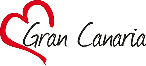 Vinilo Adhesivo para el coche o la moto " GRAN CANARIA " corazón Sticker, Isla española ca.7x16cm Pegatina sin fondo