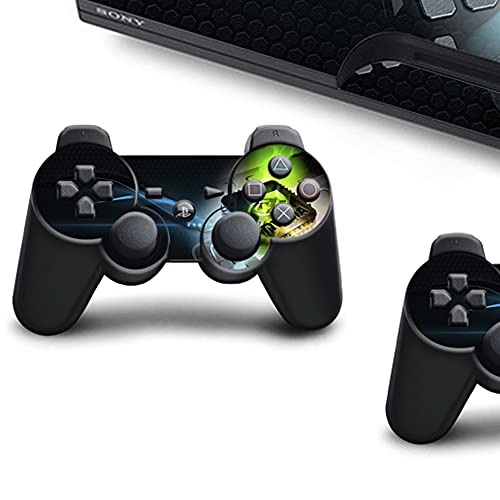 VINILOL Vinilo hecho para PlayStation 3 Slim diseño Nvidia v3 pegatina cubierta Nvidia v3 skin para consola y 2 mandos