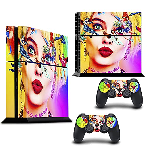 VINILOL Vinilo hecho para PlayStation 4 diseño Harley Quinn pegatina cubierta skin para consola y 2 mandos