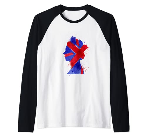 Vintage United Kingdom Queen Fashion T-Shirt, Britain Queen Camiseta Manga Raglan