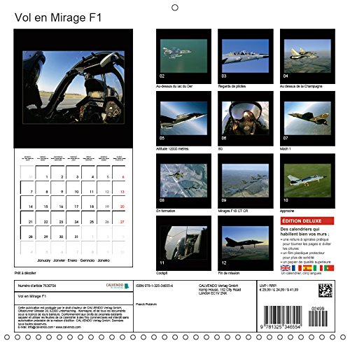 Vol en mirage f1 (calendrier mural 2019 300 * 300 mm square) - vivez au plus pres un vol a bord d'un (Calvendo Art): Vivez au plus près un vol à bord ... de chasse ! (Calendrier mensuel, 14 Pages )
