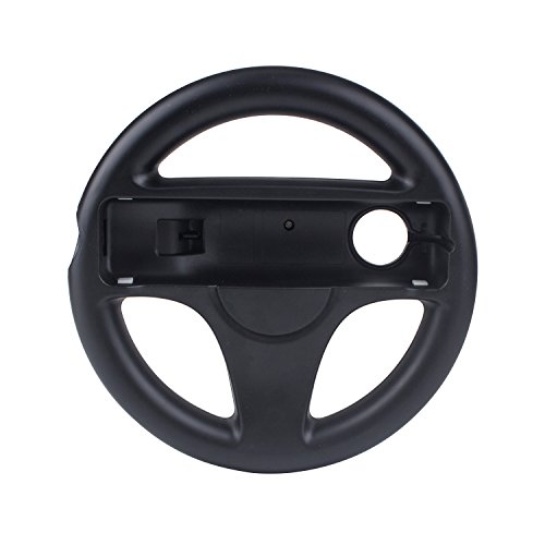 Volante para Mario Kart Wii y Wii U 2 unidades,Beinhome Racing Wheel Rueda del Controlador de Juego Volante para Juegos Nintendo Wii y Wii U Racing Games negro