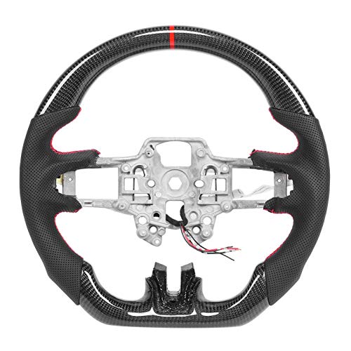 Volante, volante de fibra de carbono con calefacción, LED Race Finger Ridges, volante, accesorio modificado para automóvil, apto para EcoBoost GT Shelby GT350/GT350R 2018